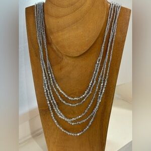 Elegant Crystal Beaded 5-Strand Necklace